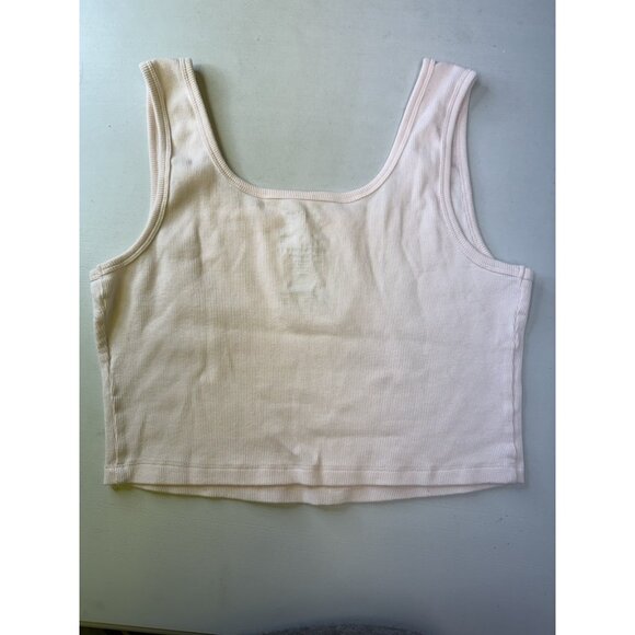 Hello Kitty Sanrio Tank Top Women XL Pink Cropped Ribbed Knit Sleeveless - Picture 2 of 8